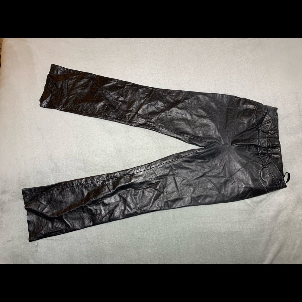 Vintage Express Black Leather Pants